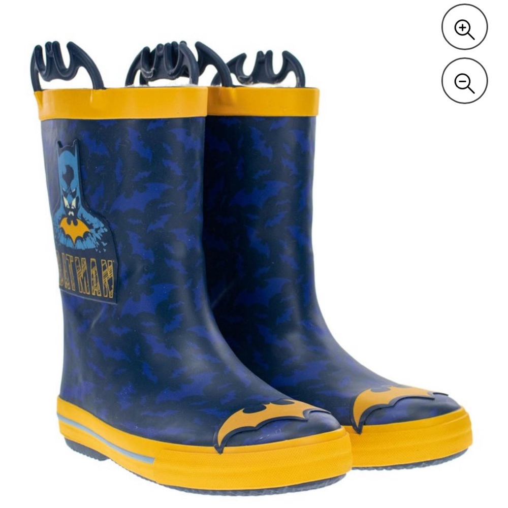 •GUC•Western Chief Boys’ Waterproof Faux Fur Lined Rubber Rain Boots- BATMAN